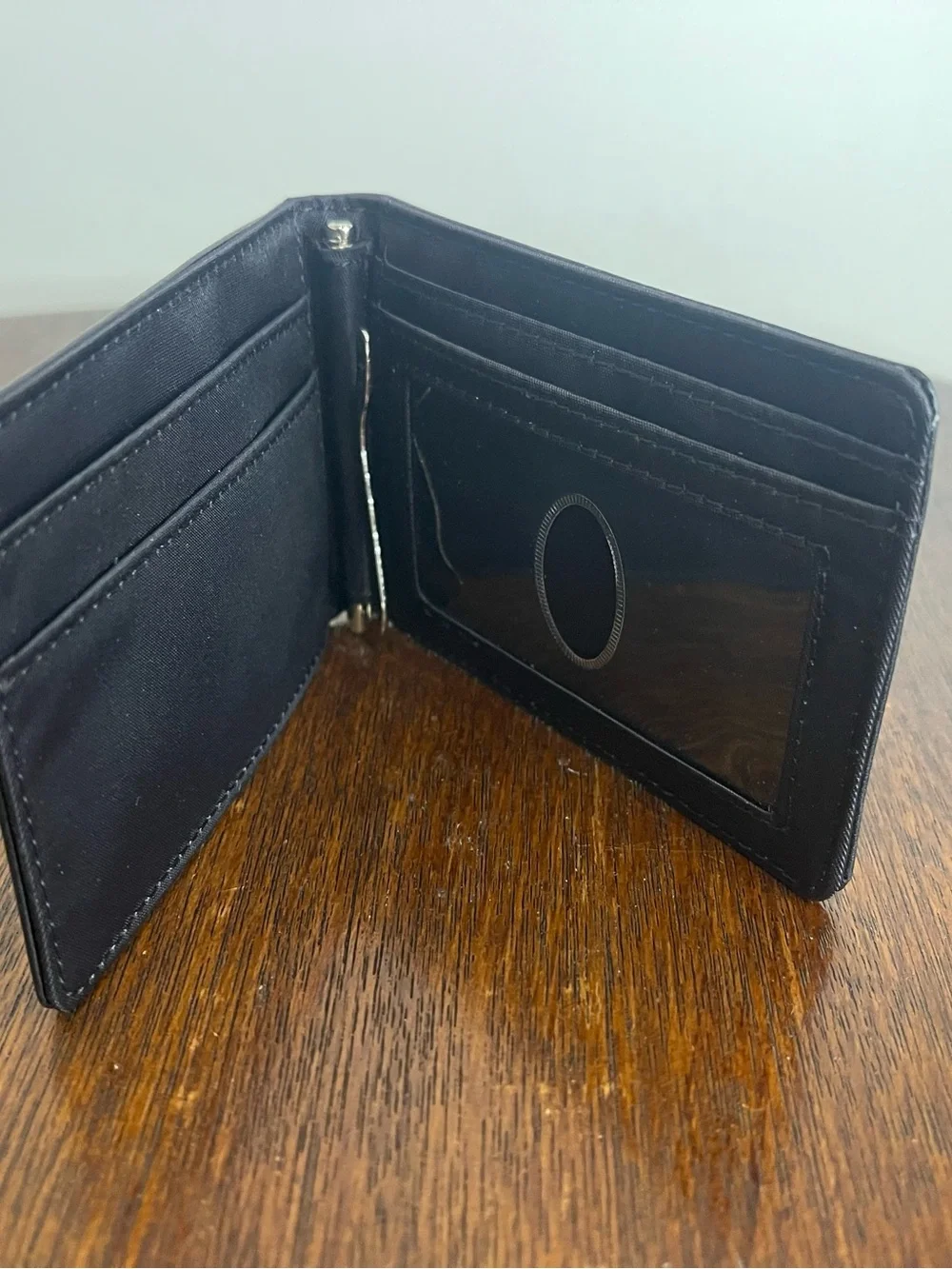 Men's Black Leather Fold Wallet - Card Holder - set of 2 wallets - money clip